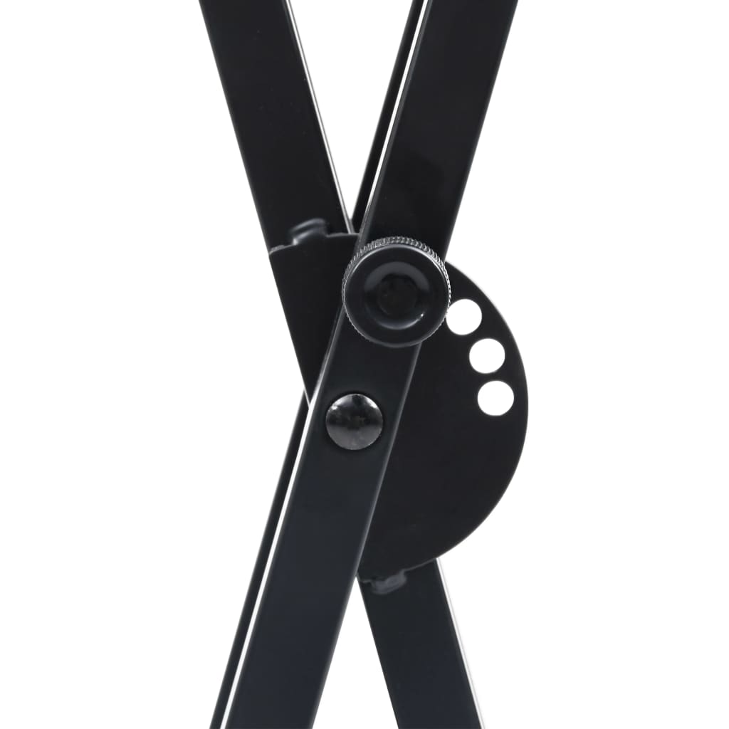 vidaXL Statyw pod keyboard, z podwójną ramą i stołkiem, czarny