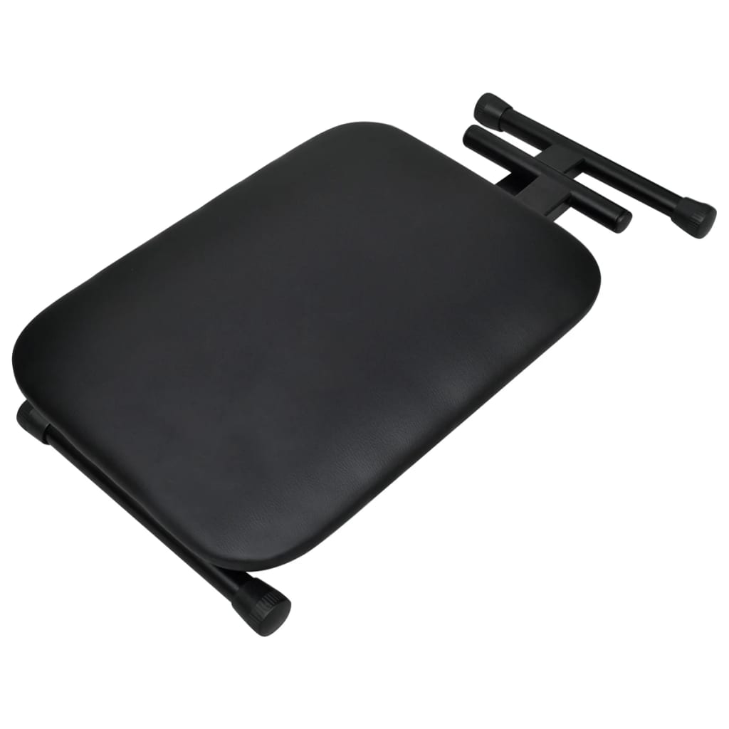 vidaXL Statyw pod keyboard z podwójną ramą i taboretem, czarny
