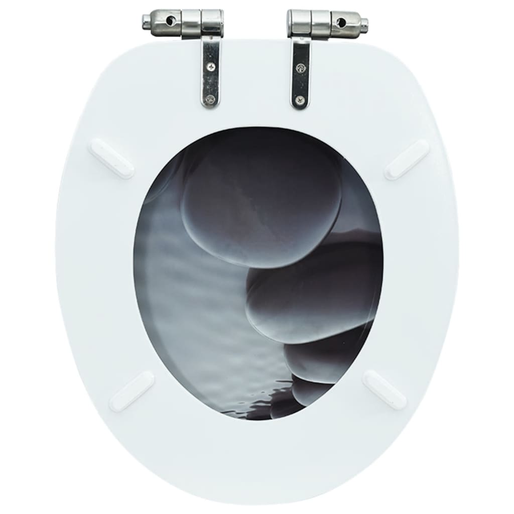 vidaXL Deska klozetowa wolnoopadająca, MDF, wzór w kamienie