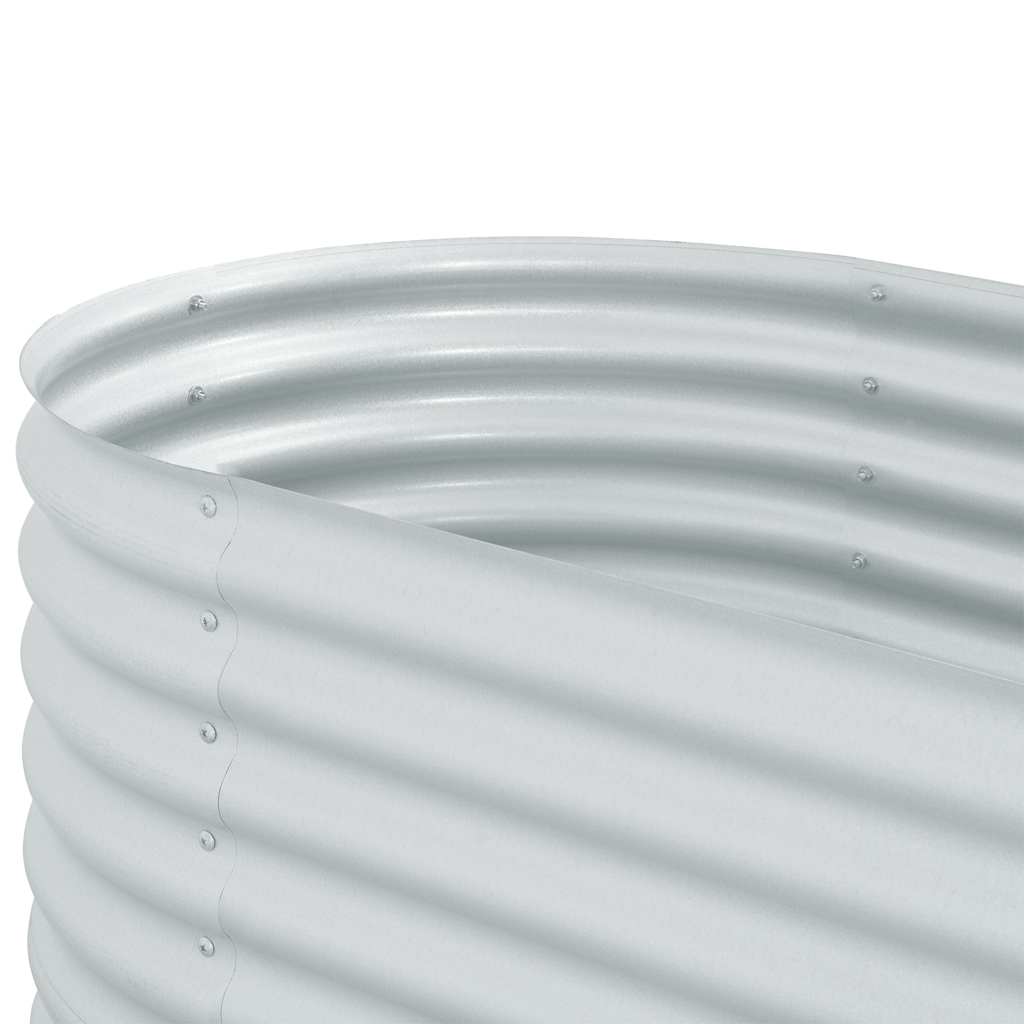 vidaXL Podwyższona donica z galwanizowanej stali 400x80x81 cm, srebrna