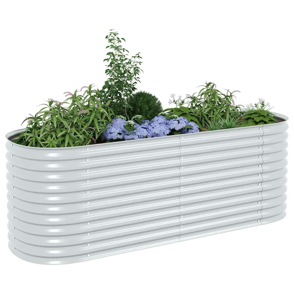 vidaXL Podwyższona donica z galwanizowanej stali 240x80x81 cm, srebrna