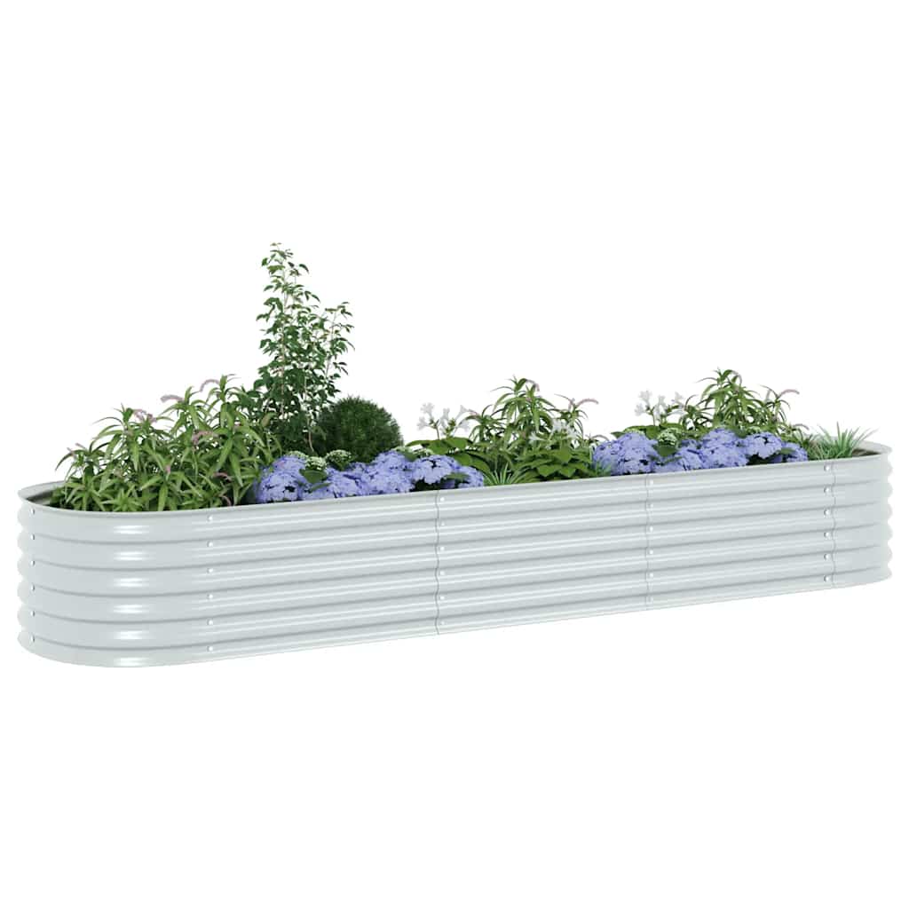 vidaXL Podwyższona donica z galwanizowanej stali 320x80x44 cm, srebrna