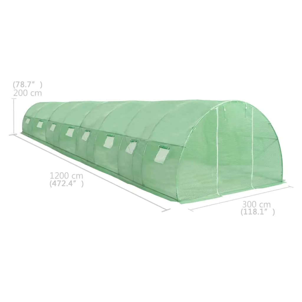 vidaXL Szklarnia ogrodowa, 36 m², 1200 x 300 x 200 cm