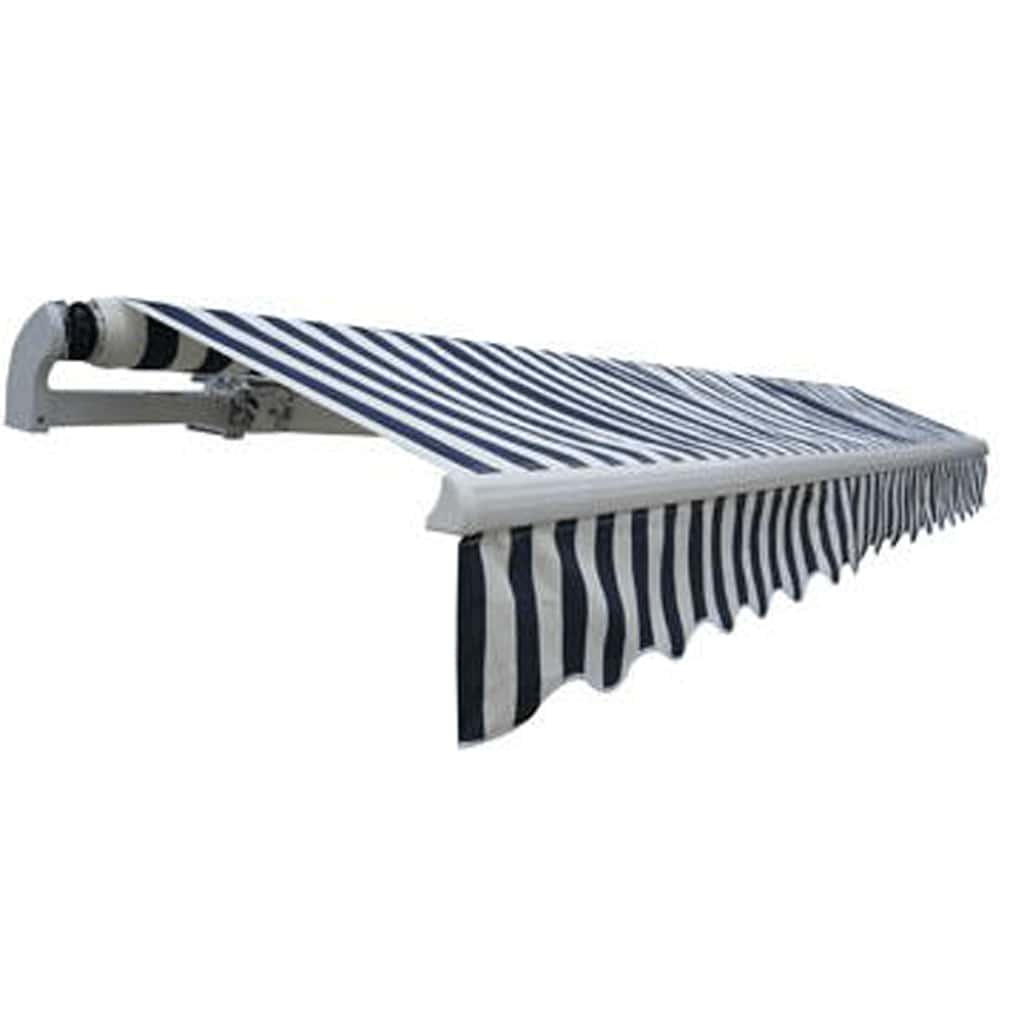 vidaXL Markiza automatyczna 400 cm, niebiesko-biała