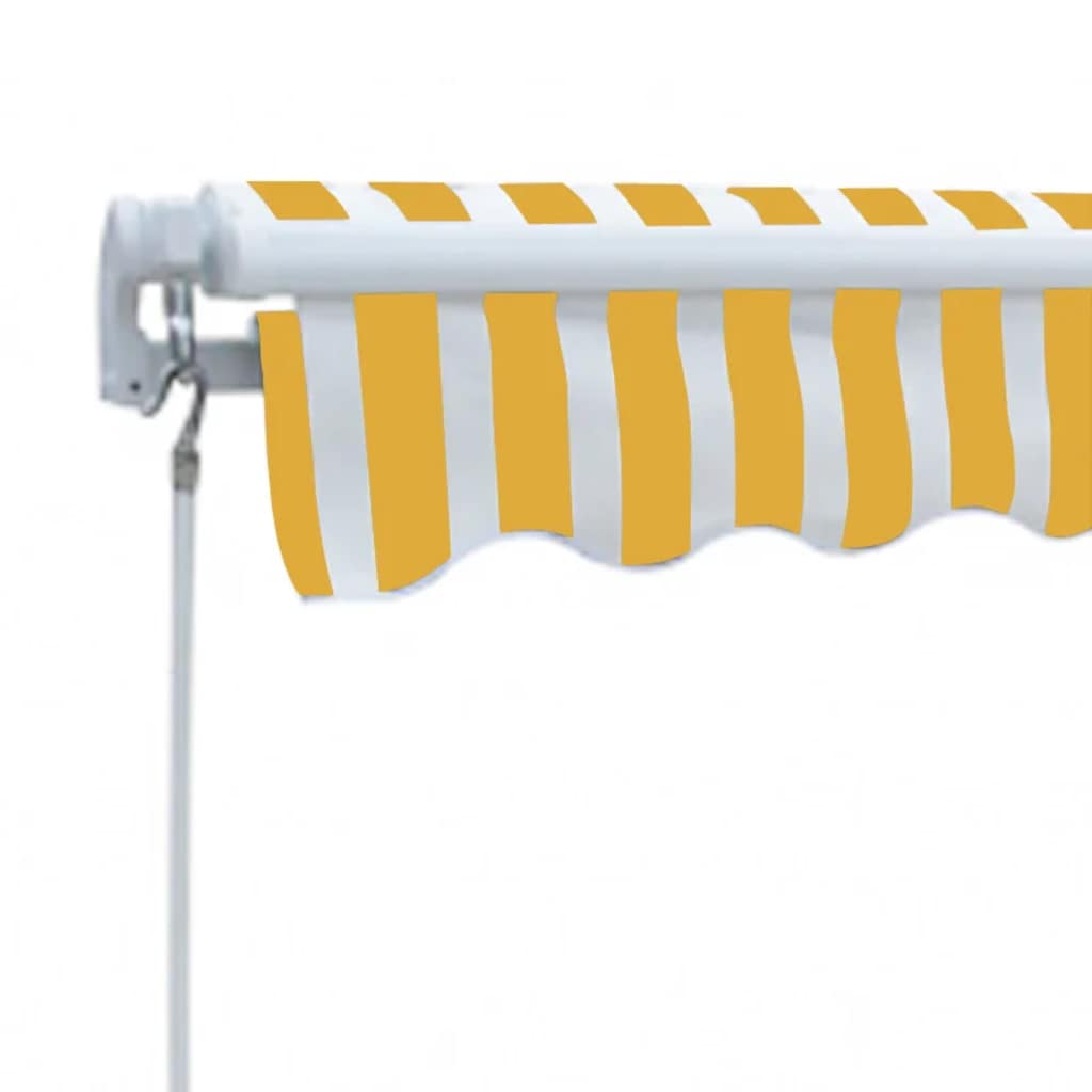 vidaXL Markiza zwijana ręcznie, 300 cm, żółto-biała