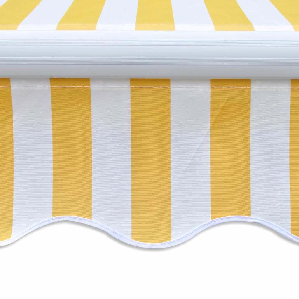 vidaXL Markiza zwijana ręcznie, 300 cm, żółto-biała