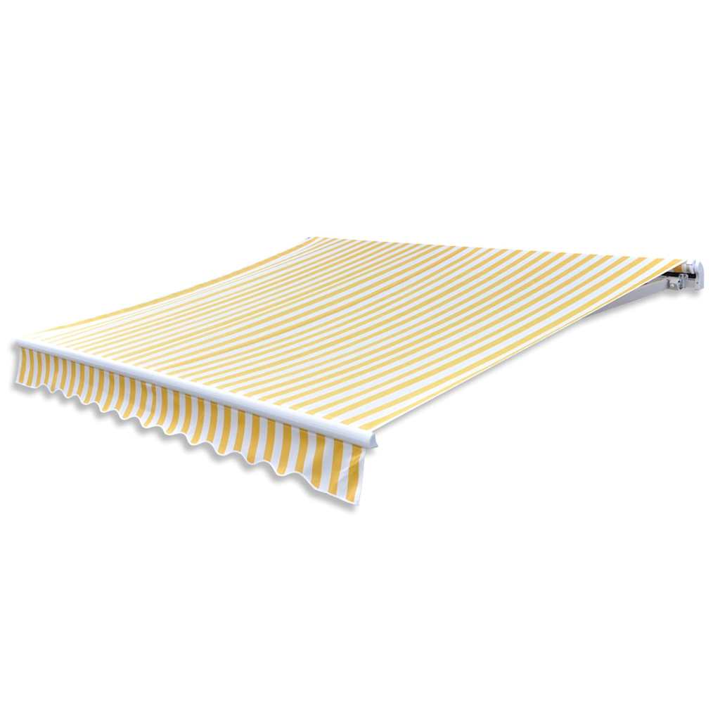 vidaXL Markiza automatyczna, 400 cm, żółto-biała