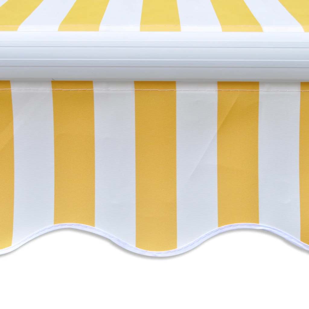 vidaXL Markiza automatyczna, 400 cm, żółto-biała