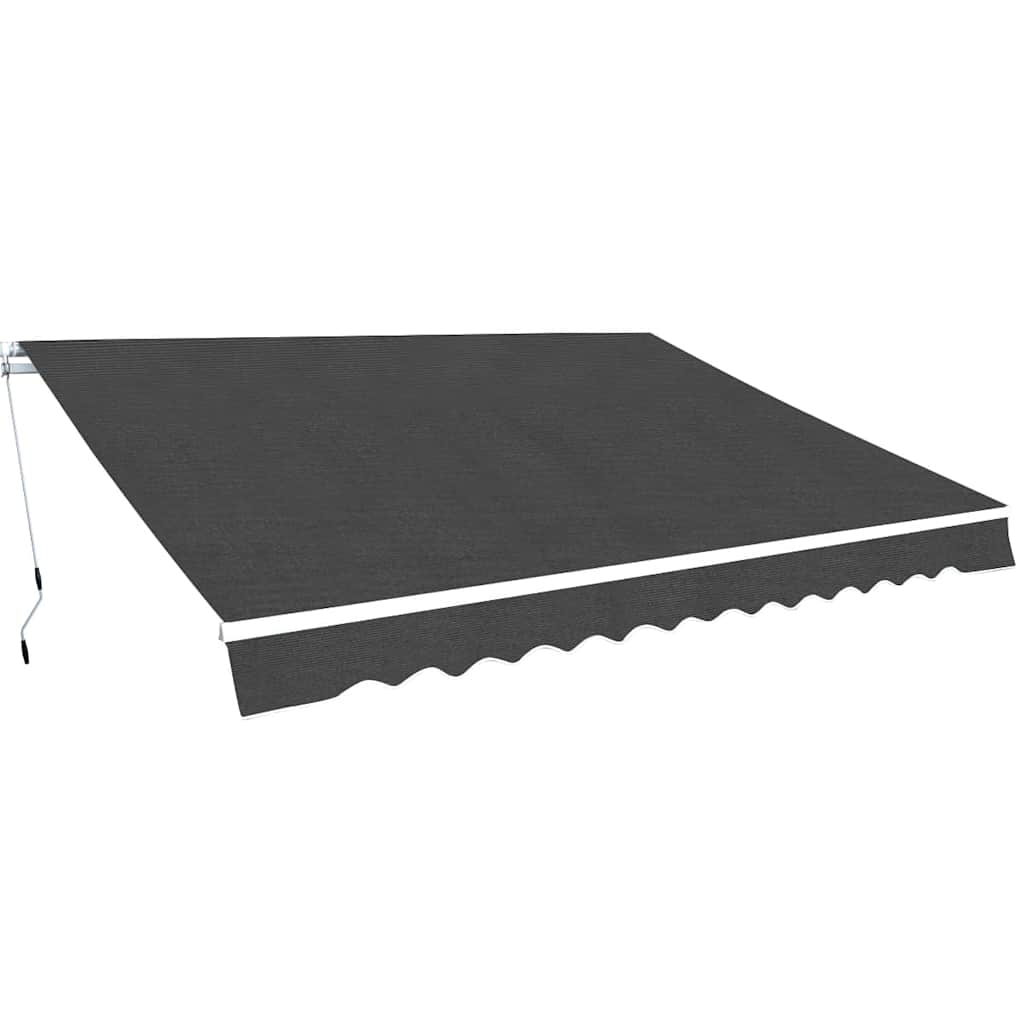 vidaXL Markiza zwijana ręcznie, 350 cm, antracytowa