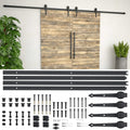 vidaXL System do mocowania drzwi przesuwnych, 2 x 183 cm, stal, czarny