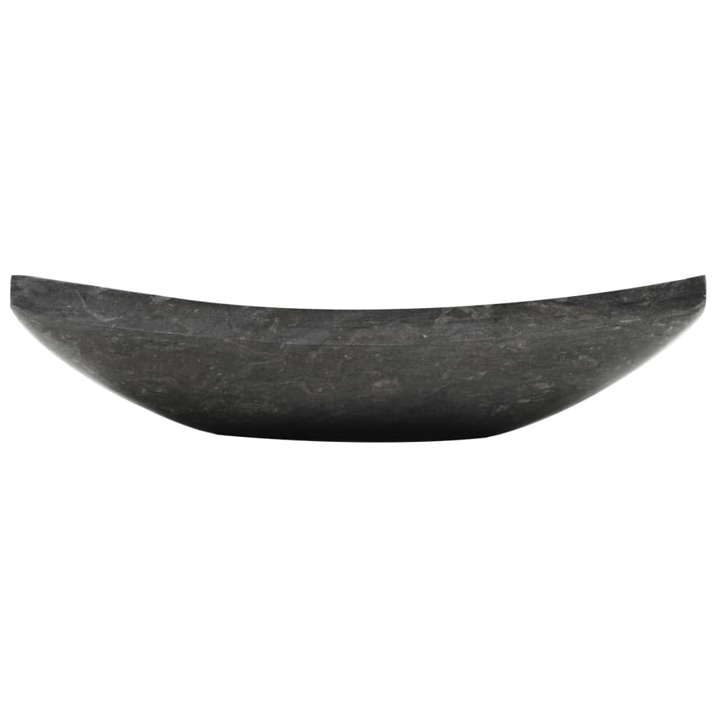 vidaXL Umywalka, 50 x 35 x 12 cm, marmurowa, czarna