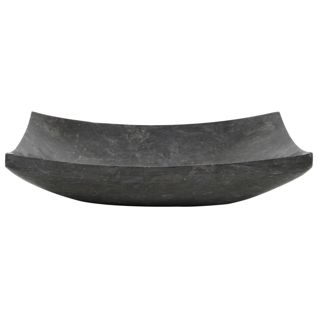 vidaXL Umywalka, 50 x 35 x 12 cm, marmurowa, czarna