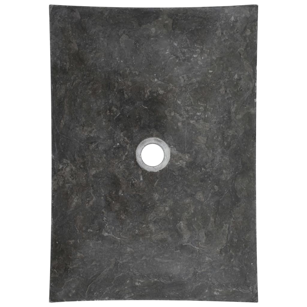 vidaXL Umywalka, 50 x 35 x 12 cm, marmurowa, czarna