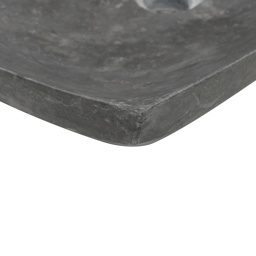 vidaXL Umywalka, 50 x 35 x 12 cm, marmurowa, czarna