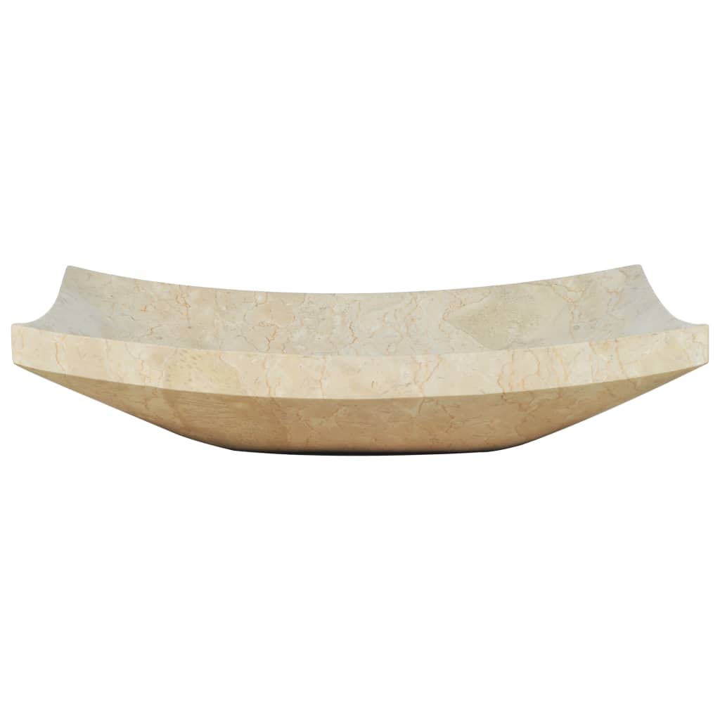vidaXL Umywalka, 50 x 35 x 12 cm, marmurowa, kremowa