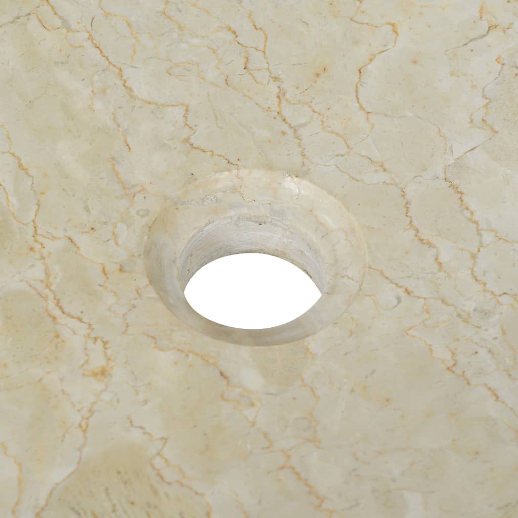 vidaXL Umywalka, 50 x 35 x 12 cm, marmurowa, kremowa