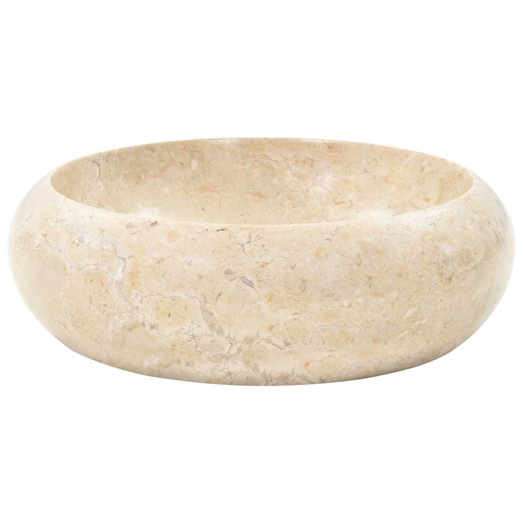 vidaXL Umywalka, 40 x 12 cm, marmurowa, kremowa