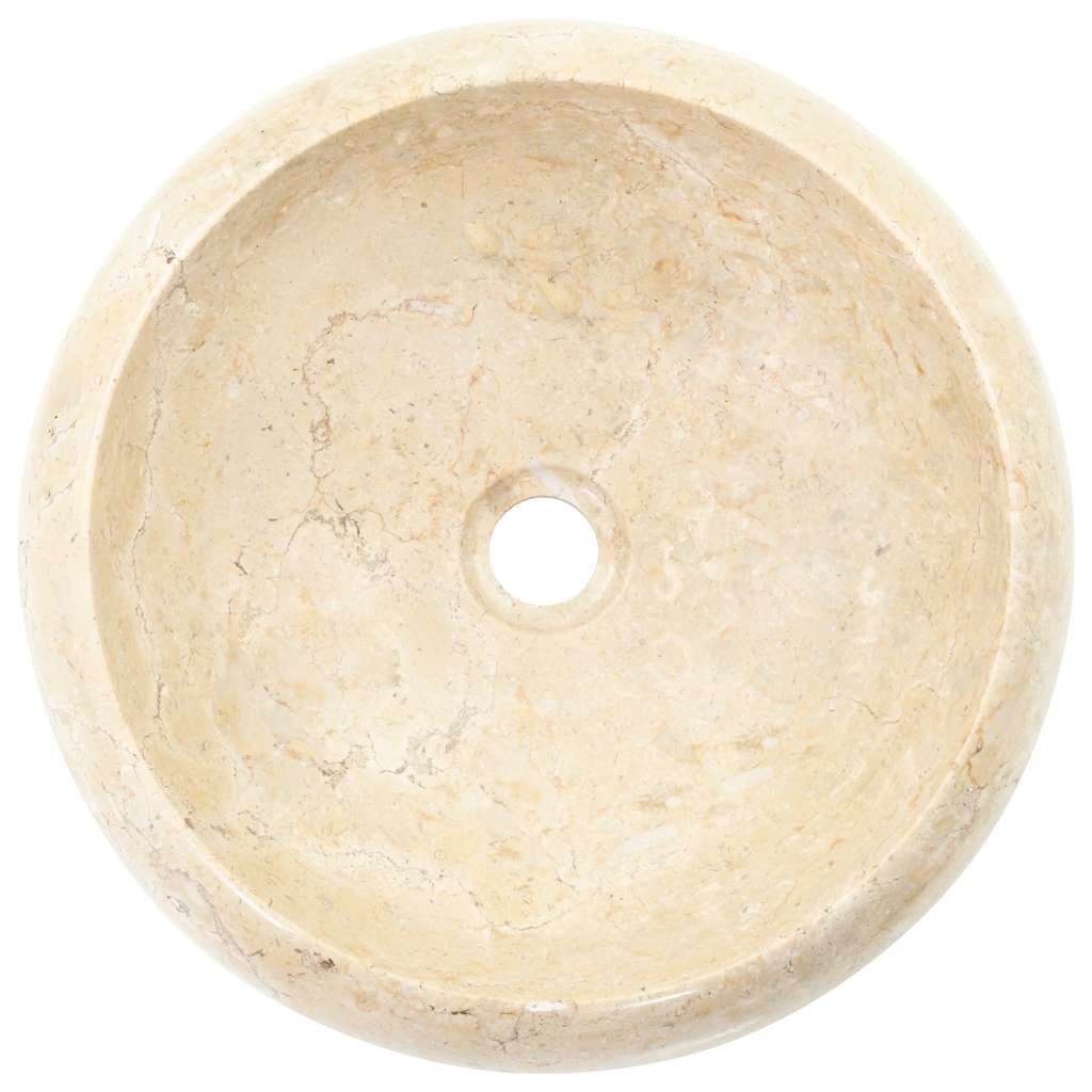 vidaXL Umywalka, 40 x 12 cm, marmurowa, kremowa
