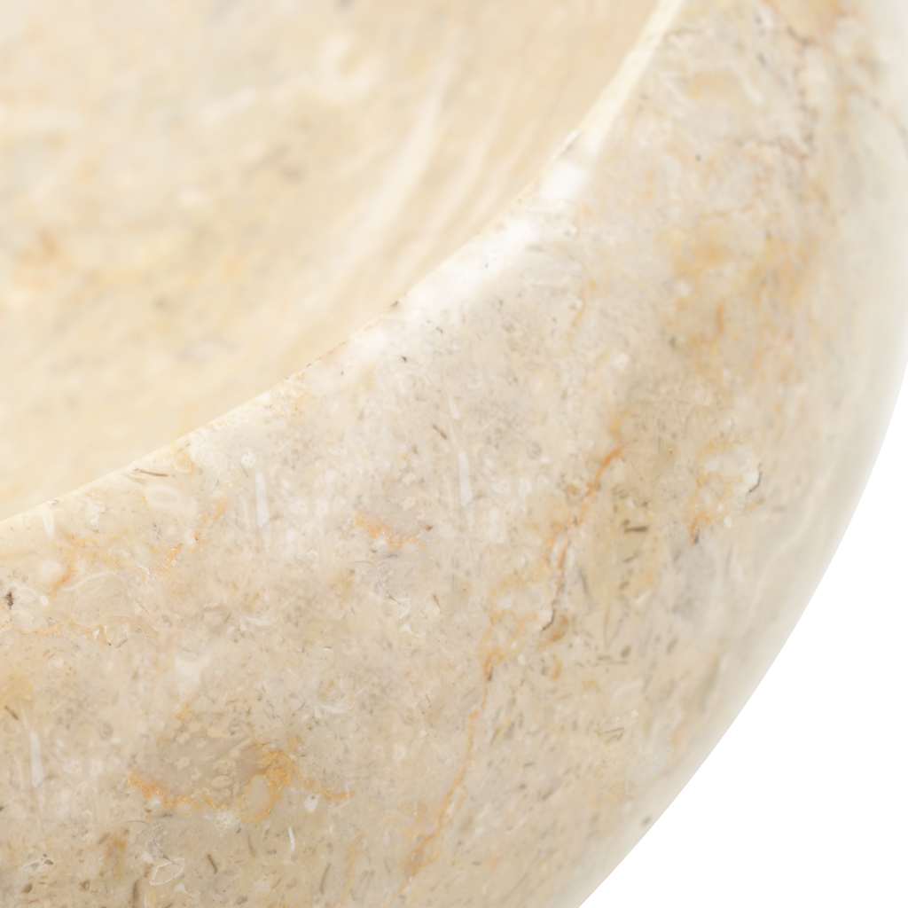 vidaXL Umywalka, 40 x 12 cm, marmurowa, kremowa