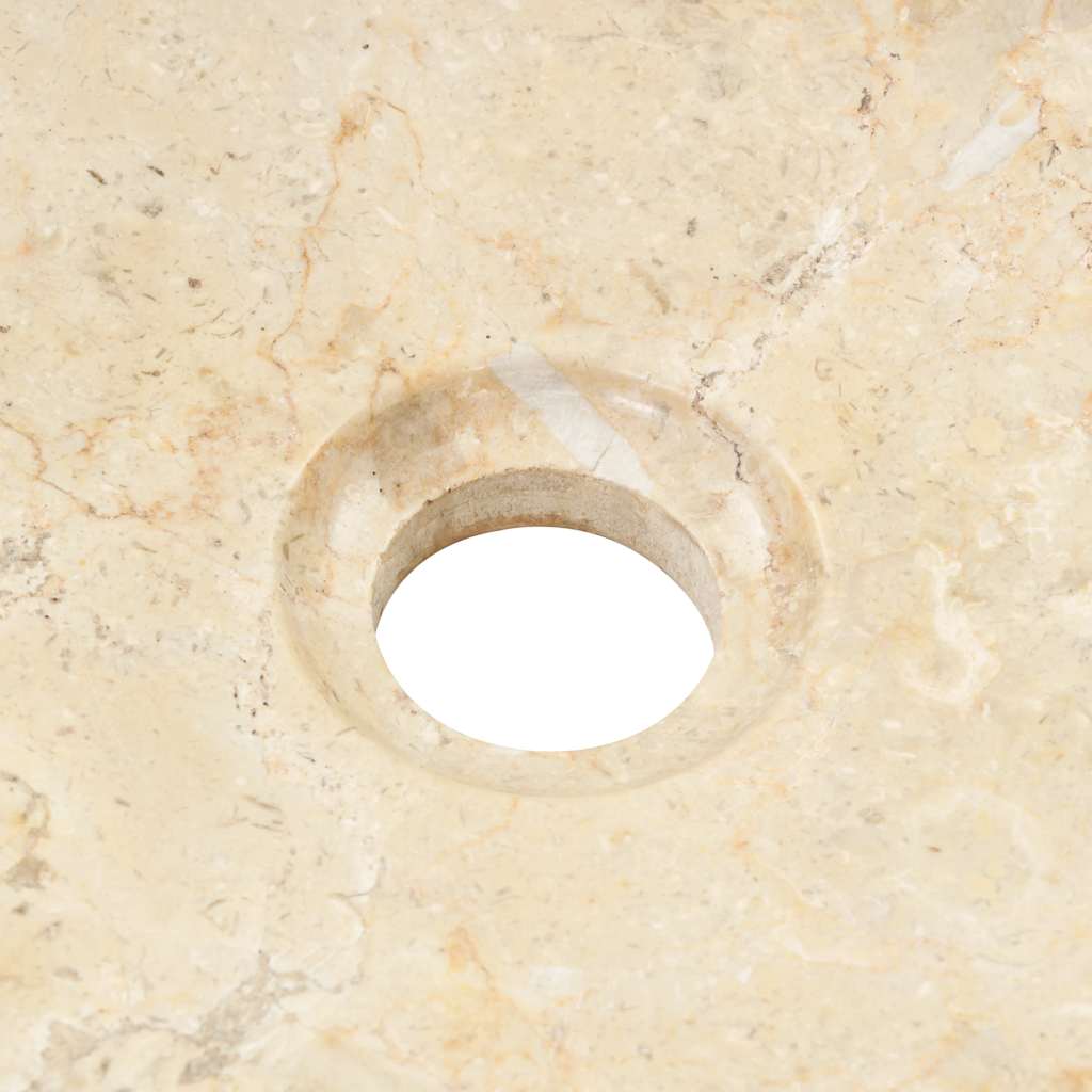 vidaXL Umywalka, 40 x 12 cm, marmurowa, kremowa