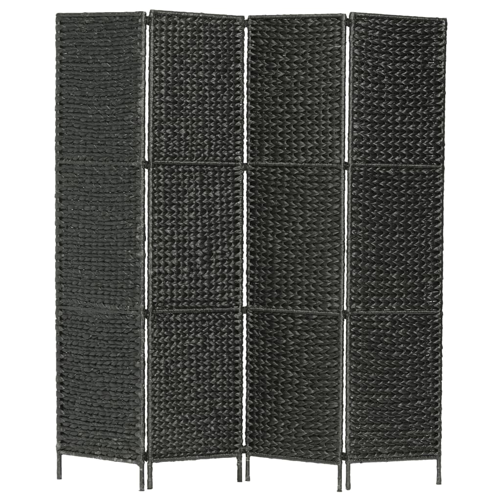 vidaXL 4-panelowy parawan pokojowy, czarny, 154x160 cm, hiacynt wodny