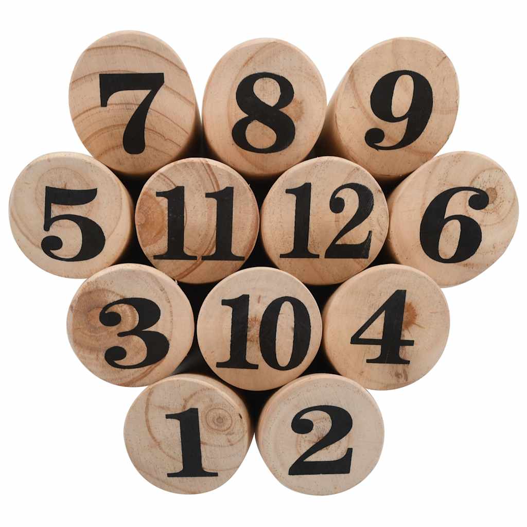 vidaXL Gra plenerowa Kubb numeryczny, wykonana z drewna