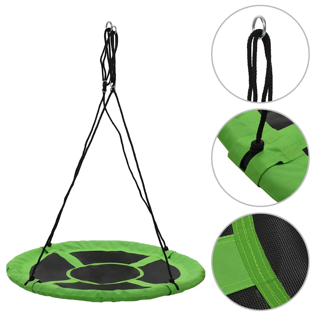 vidaXL Huśtawka 110 cm, 100 kg, zielona