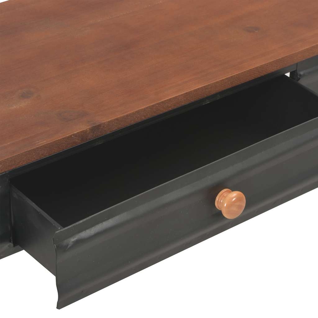 vidaXL Stolik konsola z 2 szufladami, 120x30x75 cm, drewno jodłowe