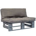 vidaXL Ogrodowa sofa z palet, z szarymi poduszkami, sosna
