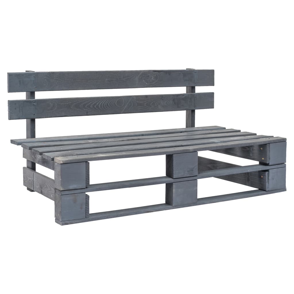 vidaXL Ogrodowa sofa z palet, z szarymi poduszkami, sosna