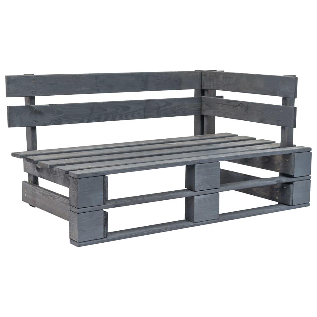 vidaXL Ogrodowa sofa z palet, z szarymi poduszkami, sosna
