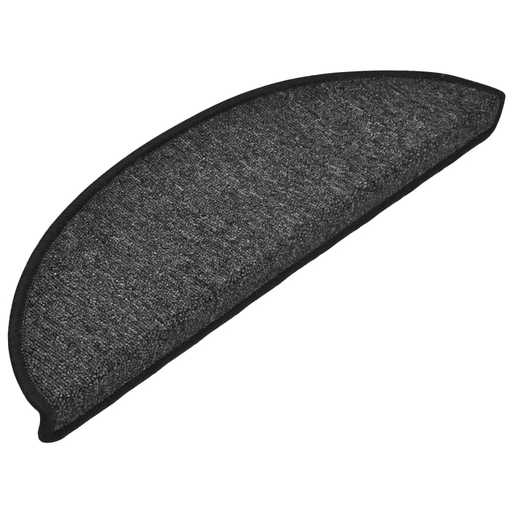 vidaXL Maty na schody 15 szt. 56x17x3 cm Antracyt Półokrągłe