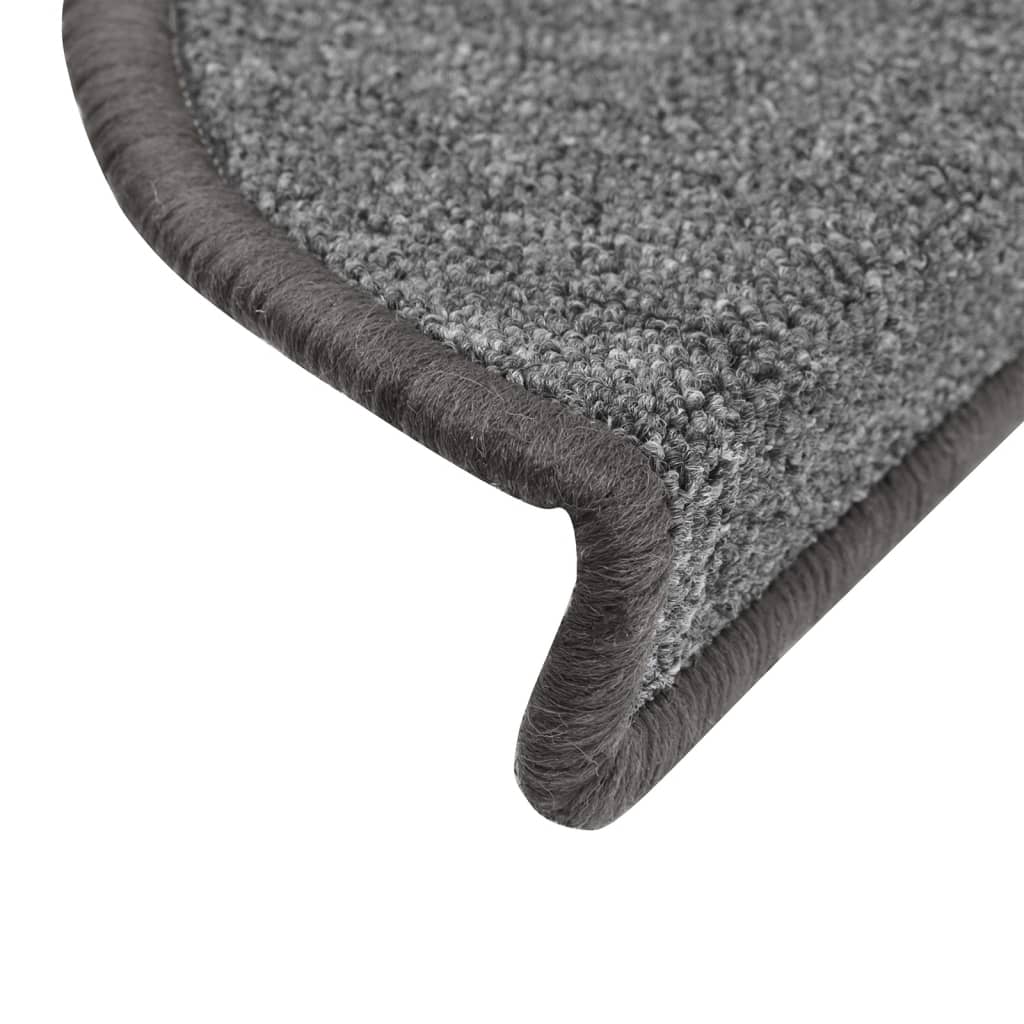 vidaXL Maty na schody 15 szt. 56x17x3 cm Ciemnoszary Półokrągły