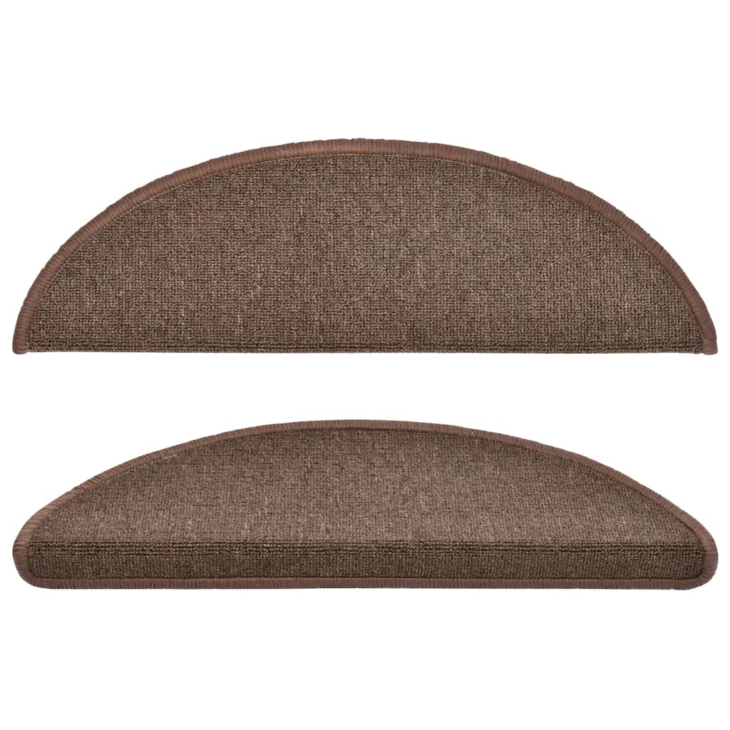 vidaXL Maty na schody 15 szt. 56x17x3 cm Brąz kawowy Półokrągły