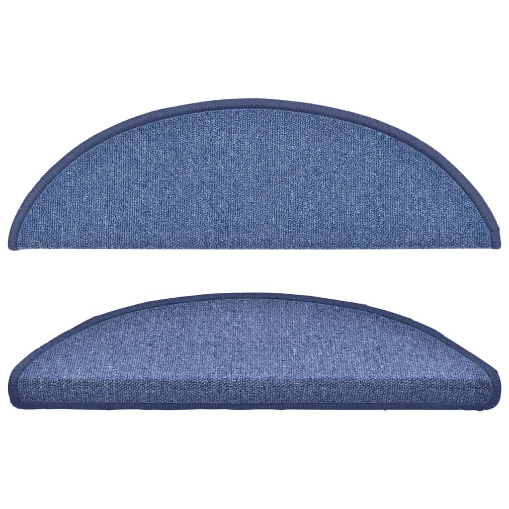 vidaXL Maty na schody 15 szt. 56x17x3 cm Niebieskie półokrągłe
