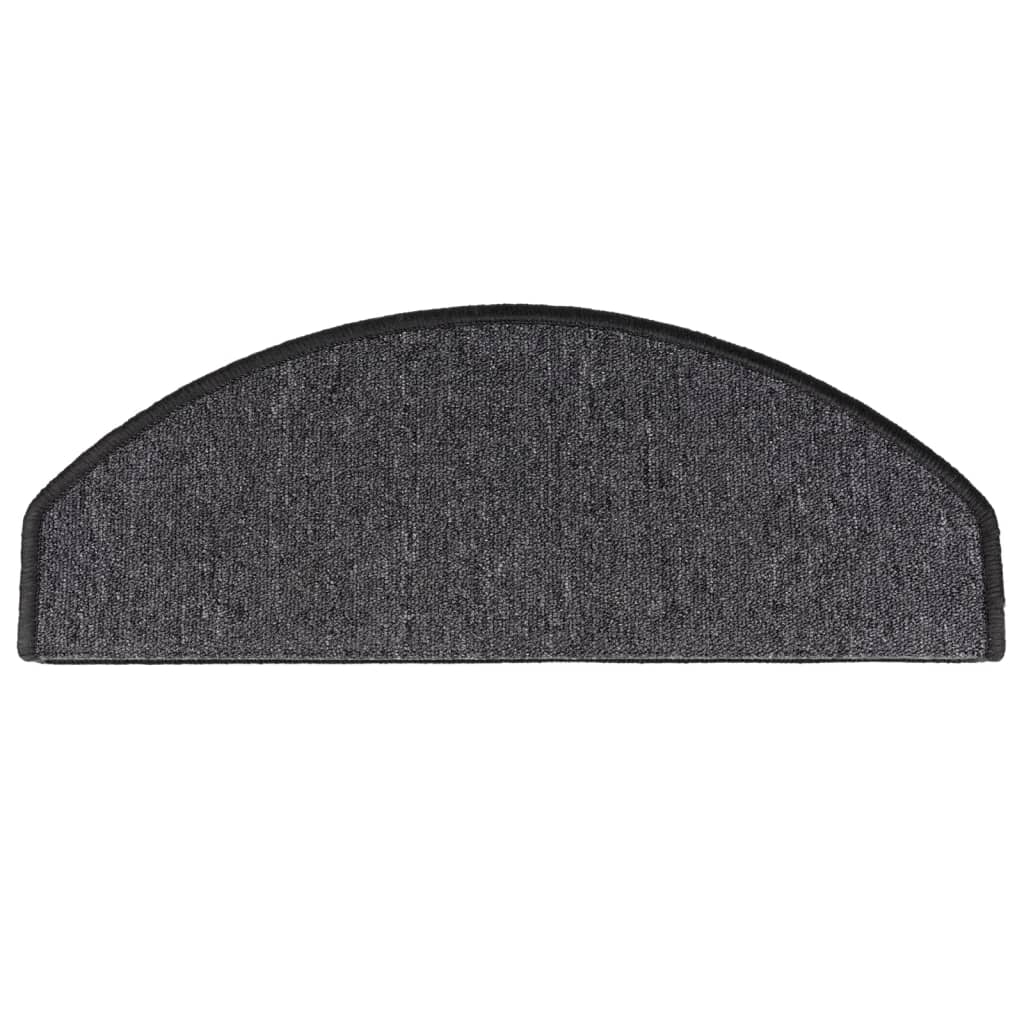 vidaXL Maty na schody 15 szt. 65x24x4 cm Antracytowe półokrągłe duże