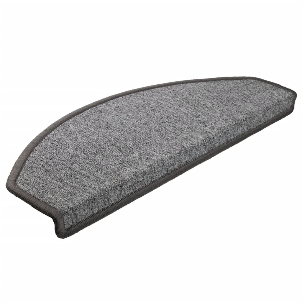 vidaXL Maty na schody 15 szt. 65x24x4 cm Ciemnoszare Półokrągłe Duże