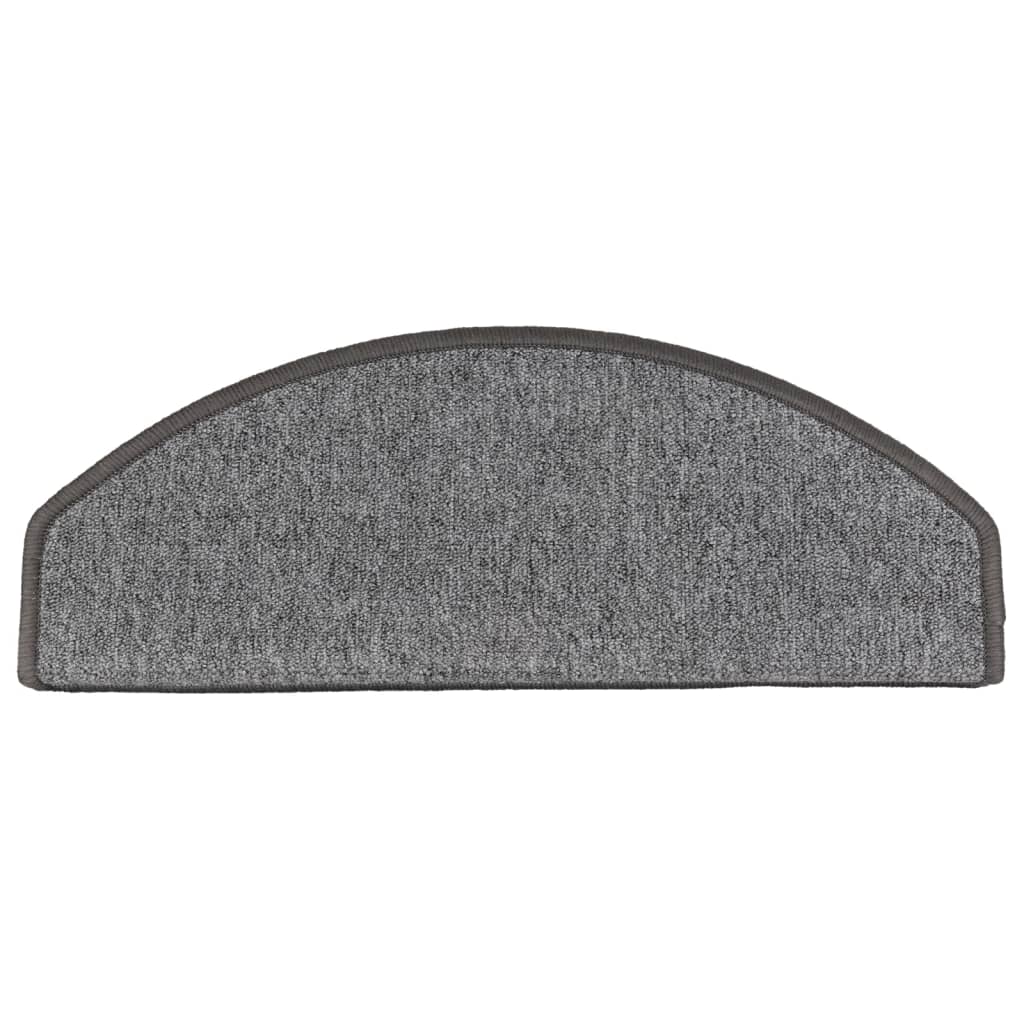 vidaXL Maty na schody 15 szt. 65x24x4 cm Ciemnoszare Półokrągłe Duże