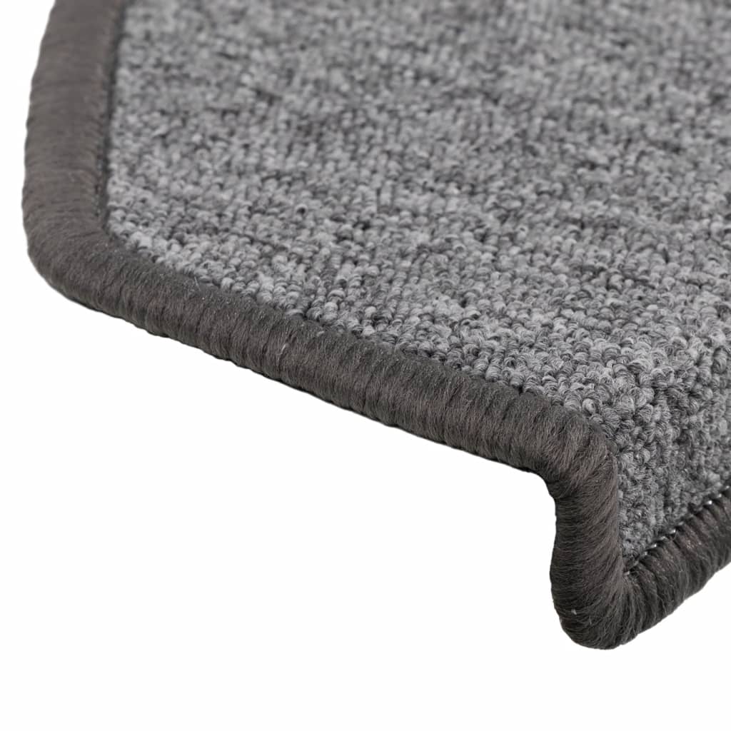 vidaXL Maty na schody 15 szt. 65x24x4 cm Ciemnoszare Półokrągłe Duże