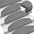 vidaXL Maty na schody 15 szt. 65x24x4 cm Ciemnoszare Półokrągłe Duże