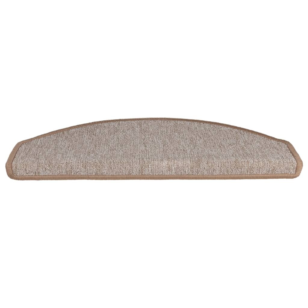 vidaXL Maty na schody 15 szt. 65x24x4 cm Jasnobrązowe, półokrągłe, duże