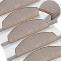 vidaXL Maty na schody 15 szt. 65x24x4 cm Jasnobrązowe, półokrągłe, duże