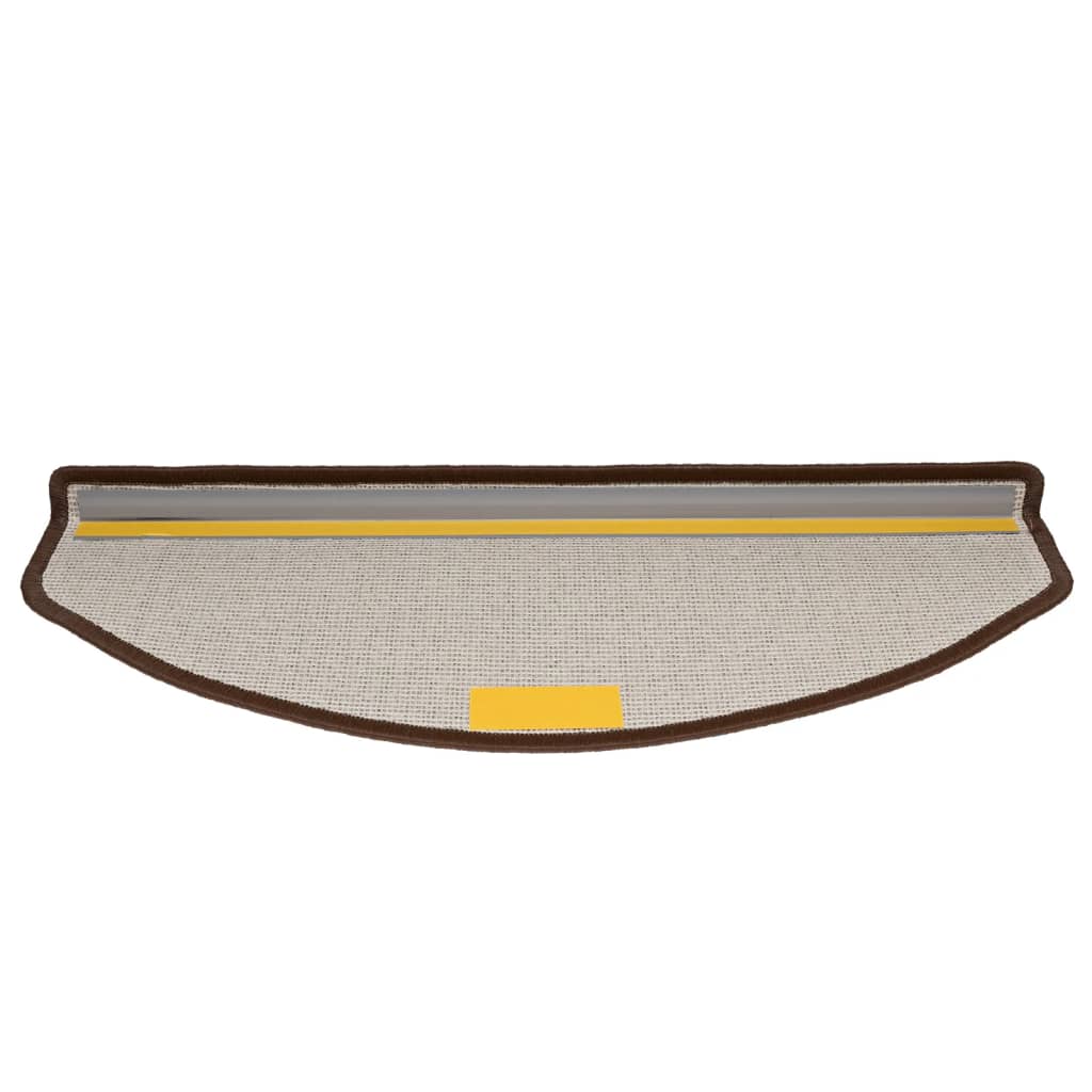 vidaXL Maty na schody 15 szt. 65x24x4 cm Brąz kawowy Półokrągły Duży
