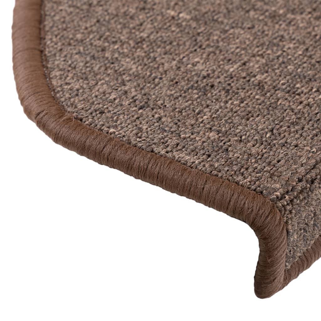 vidaXL Maty na schody 15 szt. 65x24x4 cm Brąz kawowy Półokrągły Duży