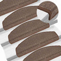 vidaXL Maty na schody 15 szt. 65x24x4 cm Brąz kawowy Półokrągły Duży