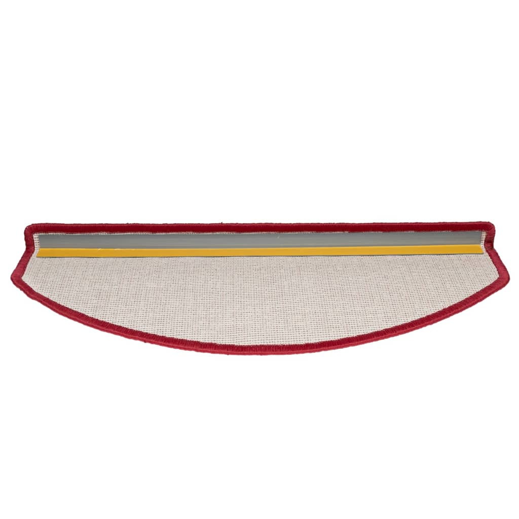 vidaXL Maty na schody 15 szt. 65x24x4 cm Czerwone Półokrągłe Duże