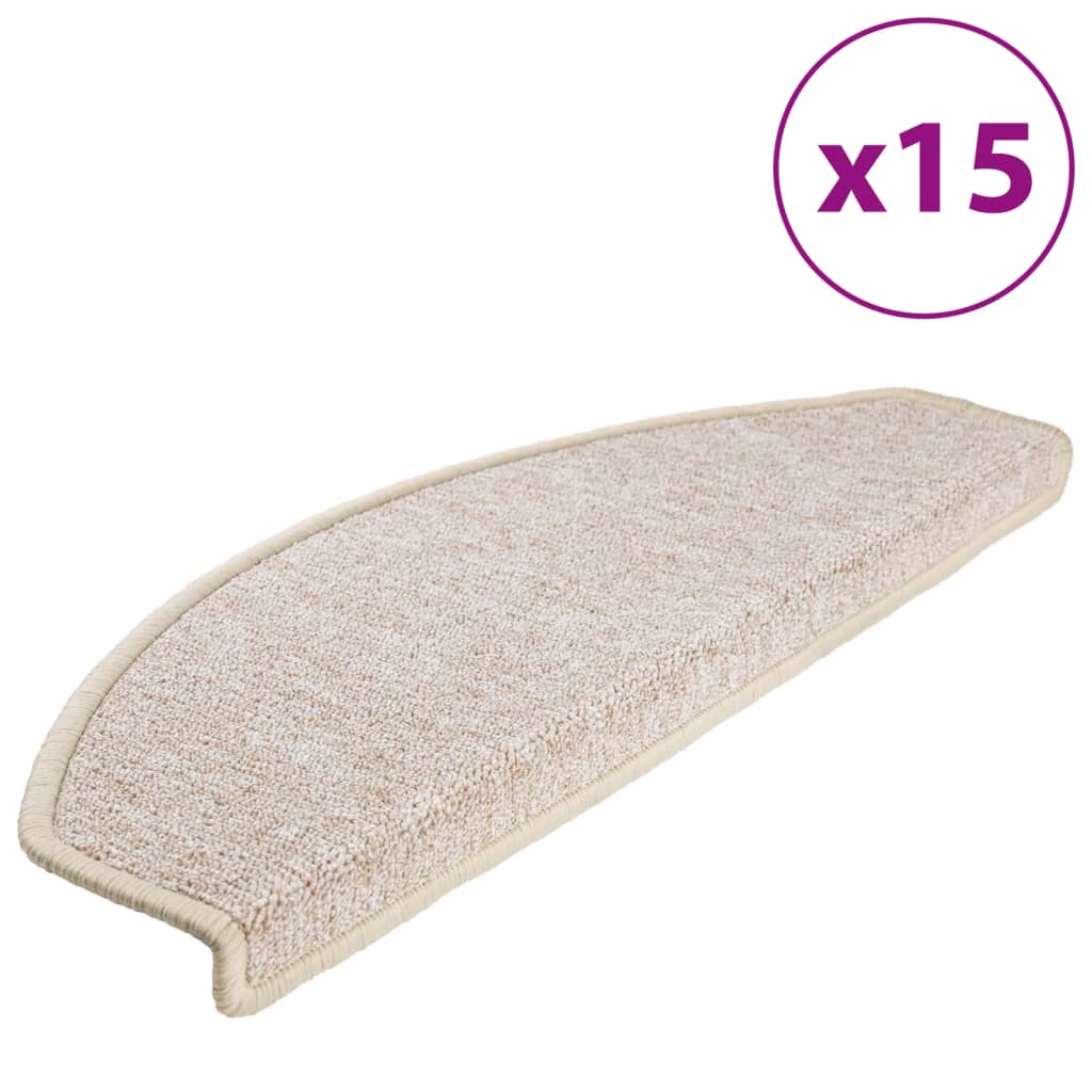 vidaXL Maty na schody 15 szt. 65x24x4 cm Taupe Półokrągłe Duże