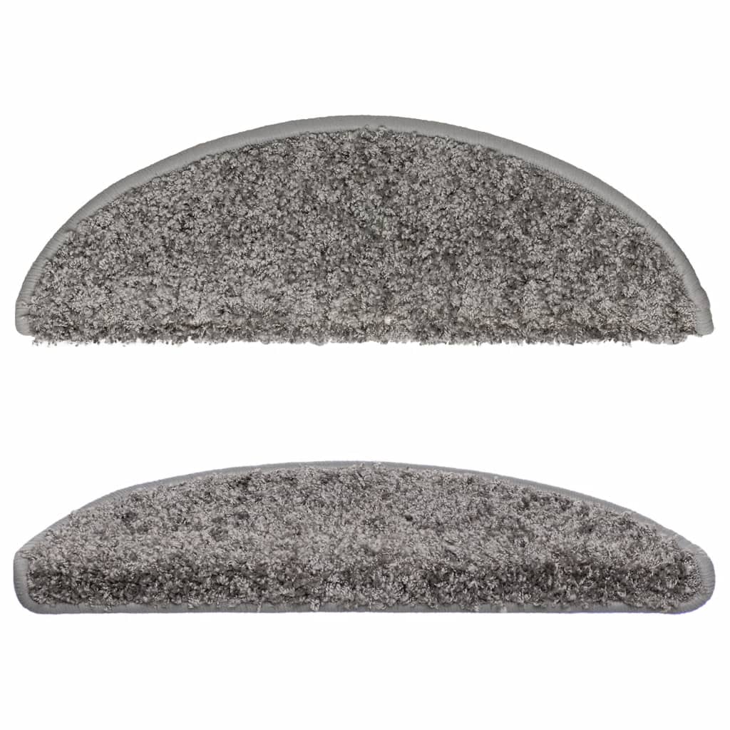 vidaXL Maty na schody 15 szt. 56x17x3 cm Szare półokrągłe