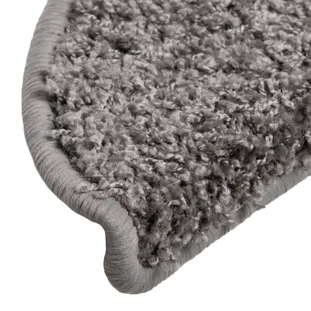 vidaXL Maty na schody 15 szt. 56x17x3 cm Szare półokrągłe