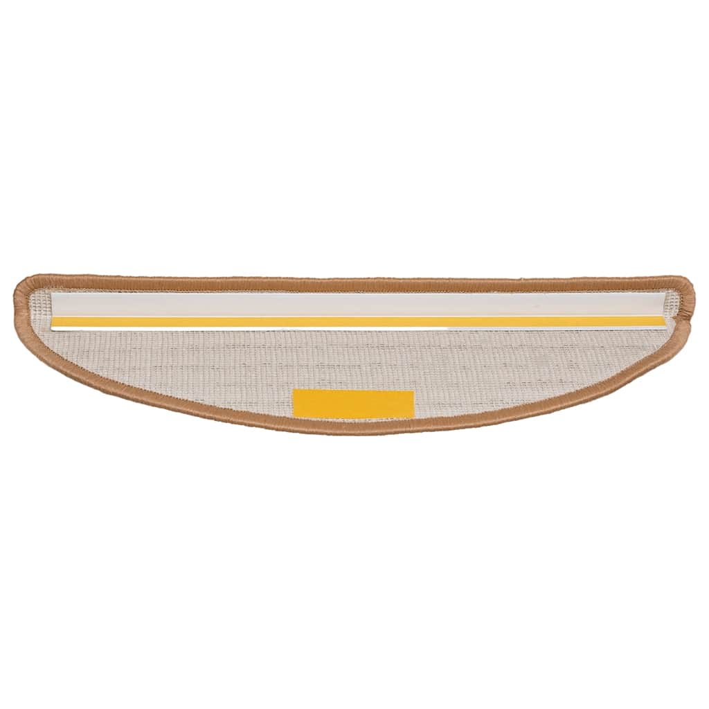 vidaXL Maty na schody 15 szt. 56x17x3 cm Beżowe półokrągłe